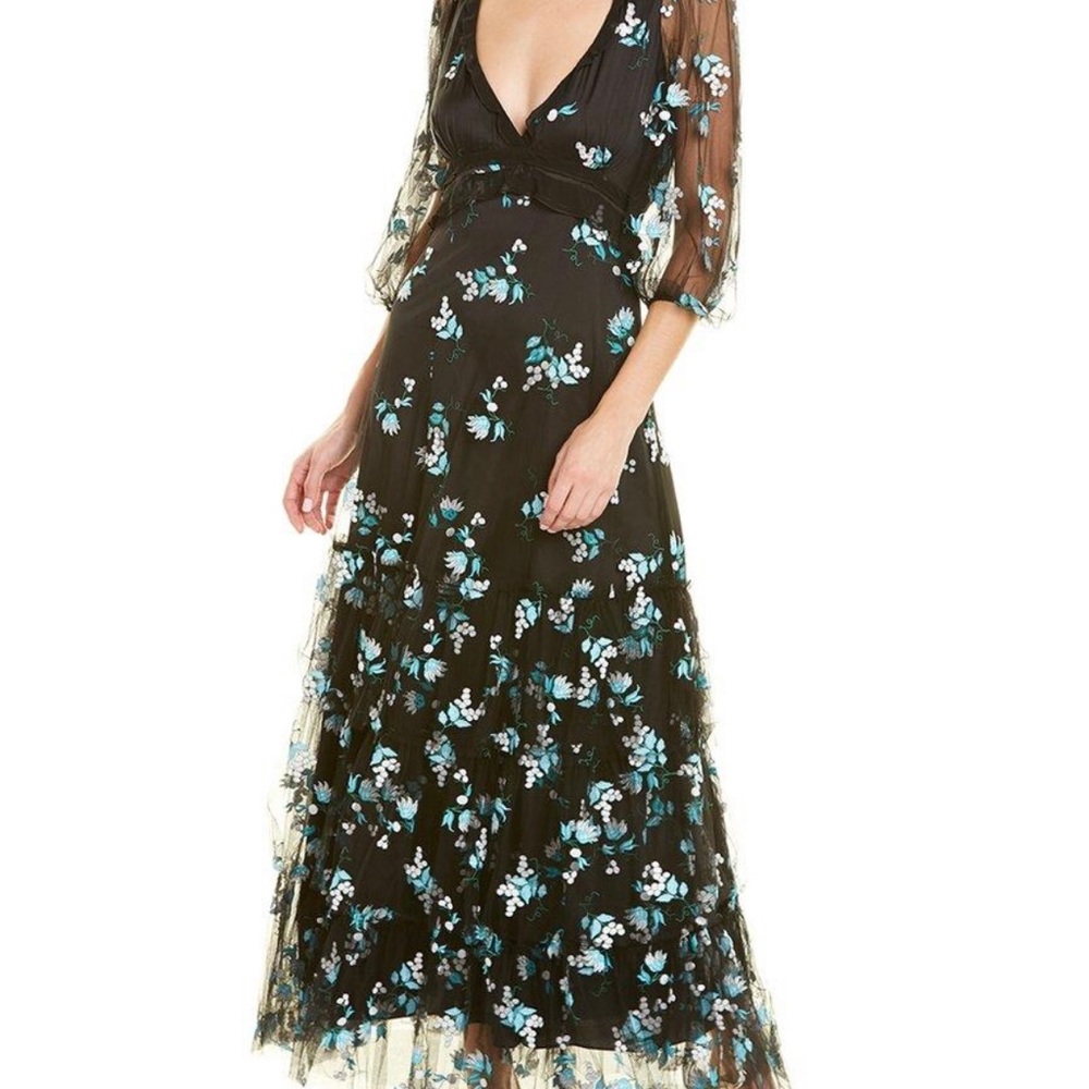 Diane von Furstenberg tiered embroidered dress